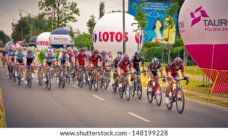RZESZOW, POLAND - JULY 30: Cycling race Tour de Pologne, stage 3 in Rzeszow.  70th Tour de Pologne, Stage 3 Krakow - Rzeszow 30 July 2013 wins Thor Hushovd