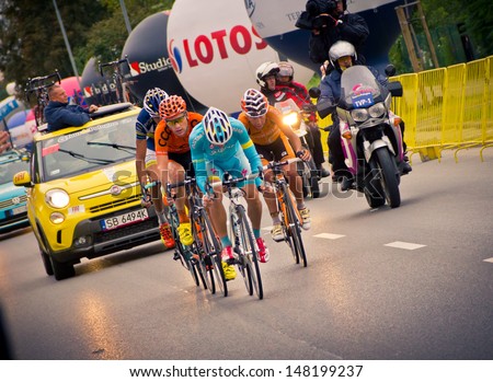 RZESZOW, POLAND - JULY 30: Cycling race Tour de Pologne, stage 3 in Rzeszow.  70th Tour de Pologne, Stage 3 Krakow - Rzeszow 30 July 2013 wins Thor Hushovd