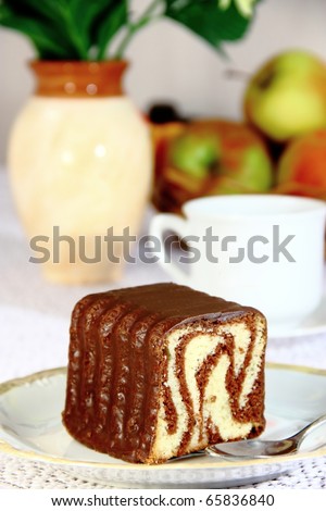 Chocolate Zebra Cake closeup