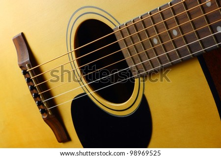 Closeup view of classic spanish guitar