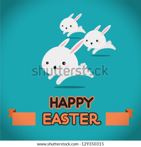 Easter rabbit running Easter rabbit running