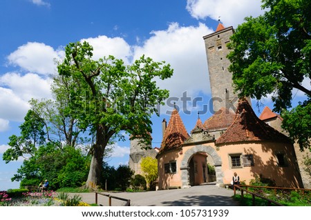 The western town gate (Burgtor) of Rothenburg ob der Tauber, Germany