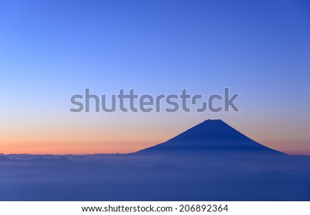 Mt.Fuji and Sea of clouds at dawn