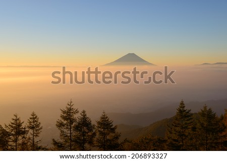 Mt.Fuji and Sea of clouds in the early morning