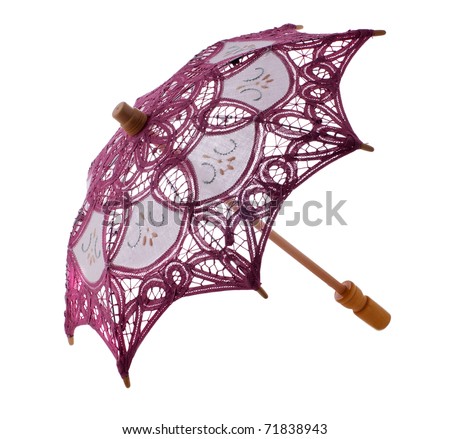 Japanese small umbrella, parasol, isolated on white