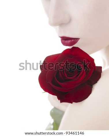 Lifestyle - Pagina 5 Stock-photo-beautiful-woman-and-rose-isolated-on-white-93461146