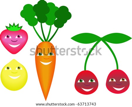 fruits with faces