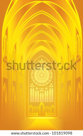 EPS10/ The architectural background - gold. Imagination in Gothic style
