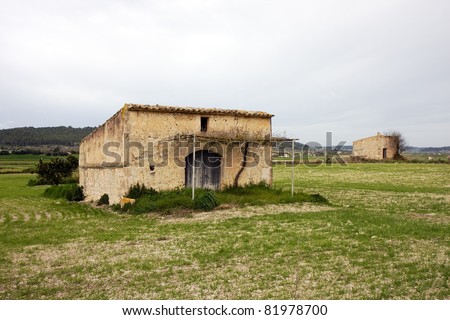 Ancient tool houses on the field of Mallorca