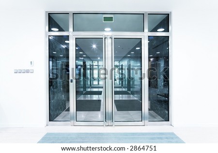 glass doors in an office