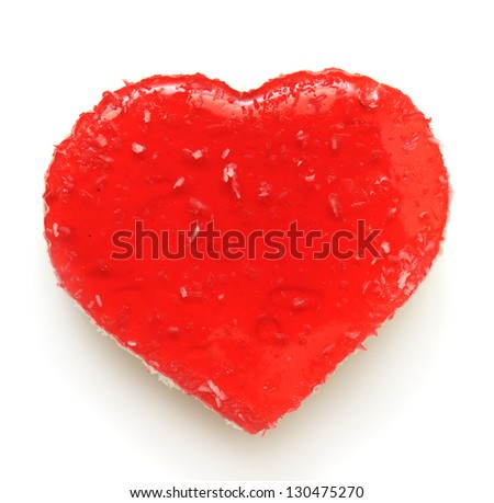 Cake in the form of heart isolated on white background