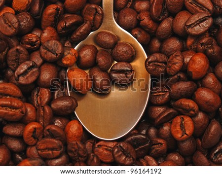 A lot of coffee and a spoon