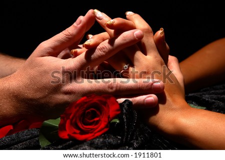stock photo : two lovers holding hands