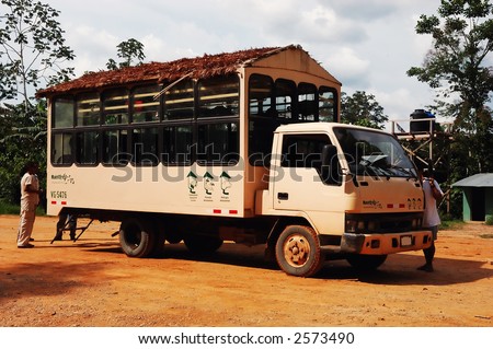 Jungle Tour Bus in the Amazon Jungle, Peru