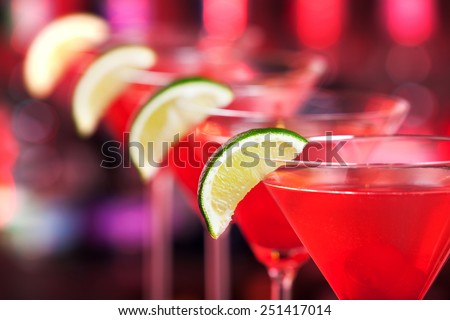 A cosmopolitan, is a cocktail made with vodka, triple sec, cranberry juice, and freshly squeezed lime juice or sweetened lime juice.