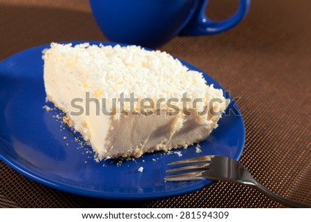 Homemade ice-cream cake made of blended cream, eggs and sugar and refrigerated