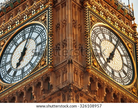 Close up of Big Ben in London