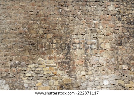 Brick wall architectural background texture (Jerusalem, Israel holy place for tourism, history, archeology)