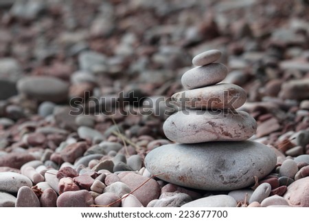 Pyramid of stones on a dark background
