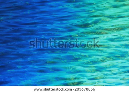 Fantastic blue sea background. Mediterranean Sea, Montenegro, Europe. Beauty world.