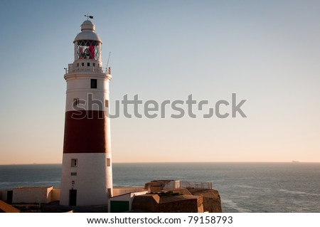 Morning sunrise at the lighthouse Europa Point Gibraltar