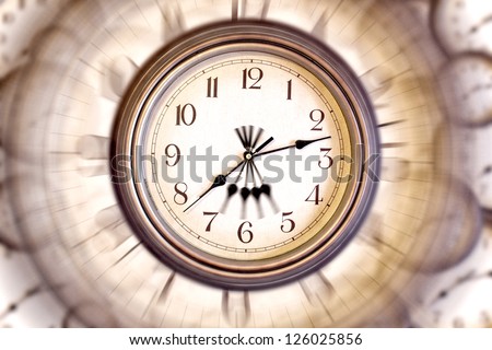 Blurred clock face for a card, wallpaper or background. Passing time