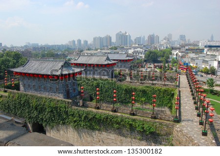 Zhonghua Gate in Nanjing, Jiangsu Province, China. It is the southern gate of Nanjing city. It is a the city gate with the most complex structure in the world.