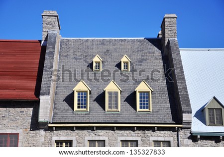 Roof of Historic Quebec House, Quebec City, Quebec,Canada