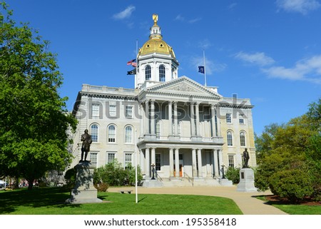 New Hampshire State House, Concord, New Hampshire, USA. New Hampshire State House is the nation\'s oldest state house, built in 1816 - 1819.
