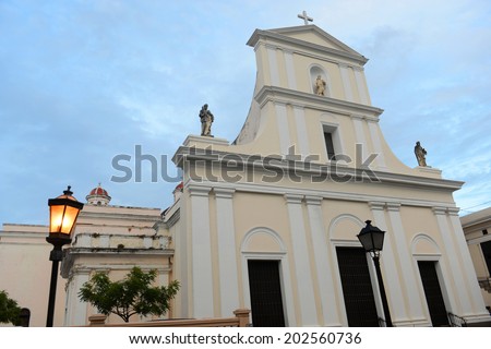 Cathedral of San Juan Bautista is a Roman Catholic cathedral in Old San Juan, Puerto Rico. This church is built in 1521 and is the oldest church in the United States.