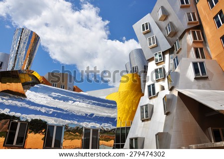 BOSTON - AUG 12: MIT Modern architecture the Stata Center designed by Frank Gehry in Massachusetts Institute of Technology on August 12, 2011 in Cambridge, Boston, Massachusetts, USA.