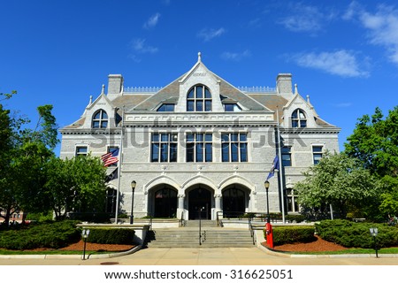 New Hampshire Legislative Office Building, Concord, New Hampshire, USA. Legislative Office Building, built in 1884 with Victorian style, was formerly post office of Concord.
