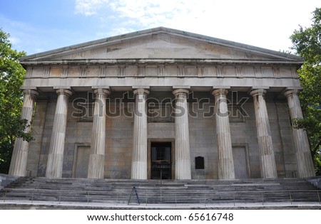 Second Bank of the United States in Philadelphia  Portrait Gallery in the Second Bank of the United States, Philadelphia. This is one of American\'s finest examples of Greek Revival architecture
