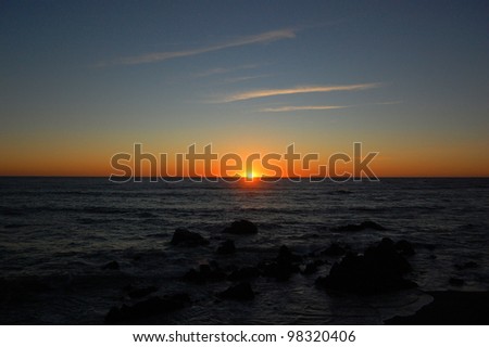 Pacific Ocean Sunset, Santa Monica Beach, California, USA