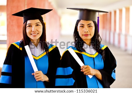 Group of happy graduated students