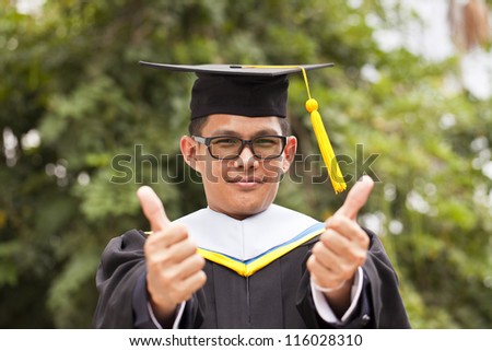 Portrait of Asian graduating student.