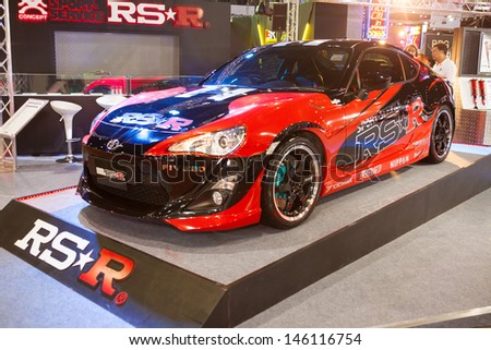 NONTHABURI THAILAND-JUNE 20 : Toyota 86 modified by RS-S at Bangkok International Auto Salon 2013 on June 20, 2013. The event exiting modified car showed in Nonthaburi, Thailand.