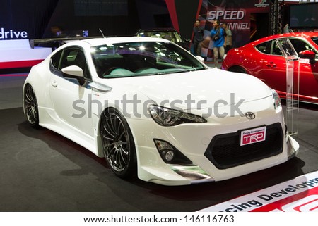 NONTHABURI THAILAND-JUNE 20 : Toyota 86 modified by Trd at Bangkok International Auto Salon 2013 on June 20, 2013. The event exiting modified car showed in Nonthaburi, Thailand.