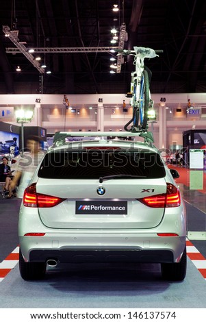 NONTHABURI THAILAND-JUNE 20 : BMW X1 displayed at Bangkok International Auto Salon 2013 on June 20, 2013. The event exiting modified car showed in Nonthaburi, Thailand.