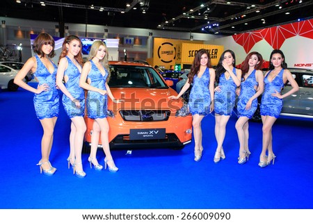 BANGKOK, THAILAND - MARCH 24 : Subaru XV Sport with super models displayed at the 36th Bangkok International Motor show  in March 24, 2015. Bangkok, Thailand.