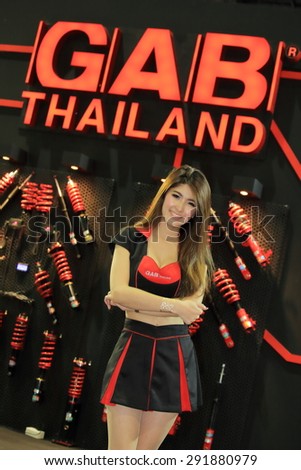 BKK. THAILAND-JUNE 24 :Status of GAB Thailand booth and super model in Bangkok International Auto Salon 2015, 24-28 June 2015 at Bangkok, Thailand.