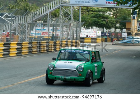 BANGSEAN, THAILAND - FEB. 5 :	Ng Chor Hung driver compiting in HK mini group during the Bangsean Thailand Speed Festival  on february 5, 2012 in Bangsean Thailand. He won in this group.