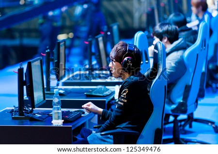KATOWICE, POLAND - JANUARY 20: First plays semifinals at Intel Extreme Masters 2013 - Electronic Sports World Cup on January 20, 2013 in Katowice, Silesia, Poland.