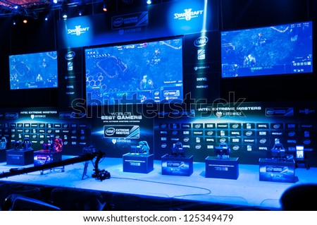 KATOWICE, POLAND - JANUARY 20: Tournament stage at Intel Extreme Masters 2013 - Electronic Sports World Cup on January 20, 2013 in Katowice, Silesia, Poland.