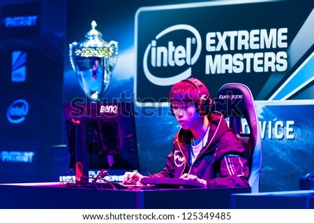 KATOWICE, POLAND - JANUARY 20: Dream plays final match at Intel Extreme Masters 2013 - Electronic Sports World Cup on January 20, 2013 in Katowice, Silesia, Poland.