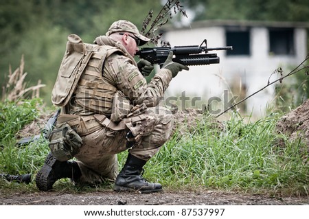Defending soldier