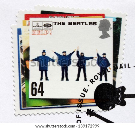 GREAT BRITAIN - CIRCA 2007: a stamp printed by Great Britain shows the Beatles album \