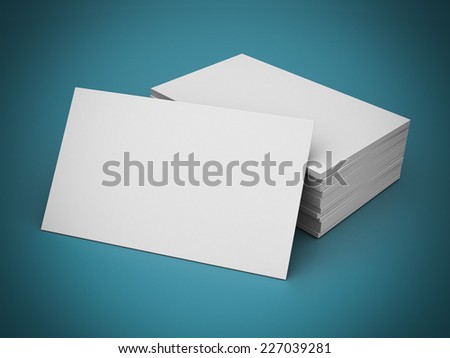 Business cards blank mockup - template - blue background