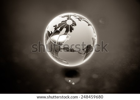 globe is incredible fantastic composition and atmosphere. black and white