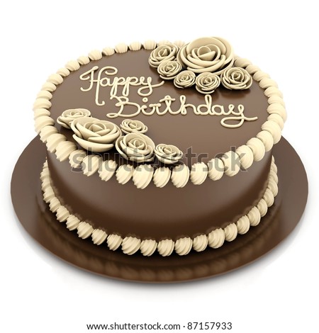 A beautiful cake on a white background